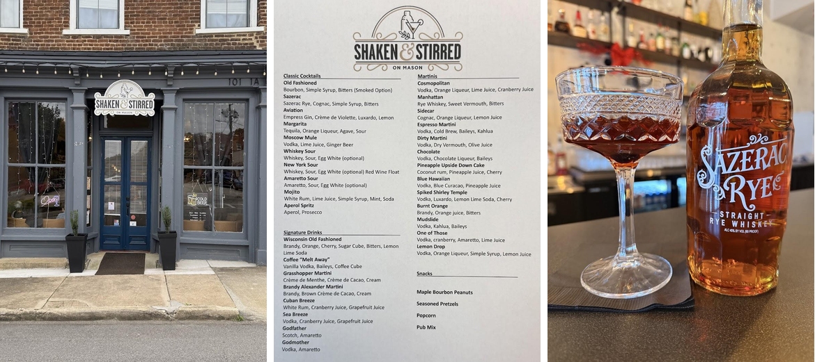 Shaken & Stirred on Mason Menu